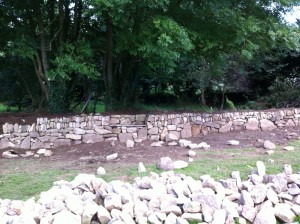 All the granite used in this hedge came out from a barn conversion on site . From a cattle shed to a luxury holiday let.
