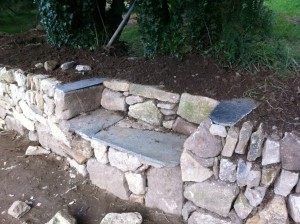 All the slate used in this bench was found on site. Meaning no extra cost for the client.