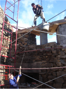 Shuttering and pouring the ring-bean over the upstairs windows.