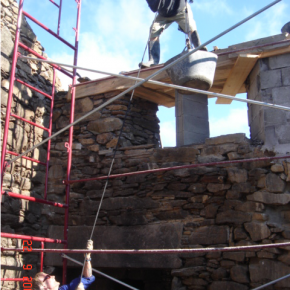 Shuttering and pouring the ring-bean over the upstairs windows.