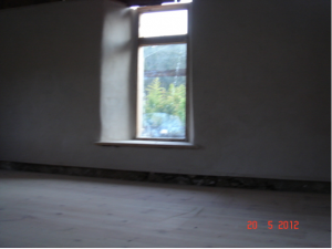 Here you can see the continuation of the conduit and a lovely lime finish around and original window.
