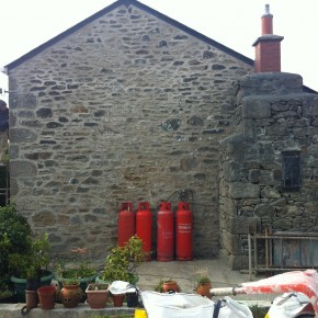 We re-pointed the gable and left the "fake "inglenook till last . It wasn't tied into the main building, had signs of movement and was leaking like a sieve. Causing damp on the interior walls of the house