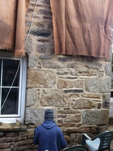Pointing in the front elevation. See how the stone looks lovely and clean. This is after a hack out ,redress and jet wash.