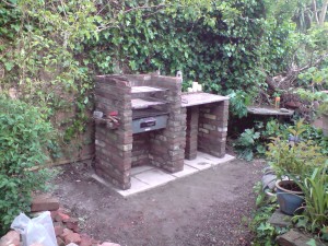 Marble tops found on site And a nice little beer shelf formed in slate