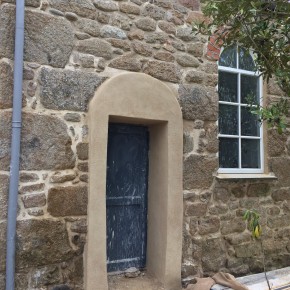 surround for church door hand formed in lime