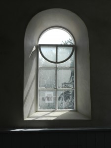lime plastering church style window