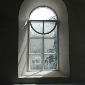 lime plastering church style window