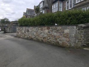Mixed granite wall.